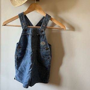 Carhartt little toddler girls denim cotton short bib overalls Size 3T